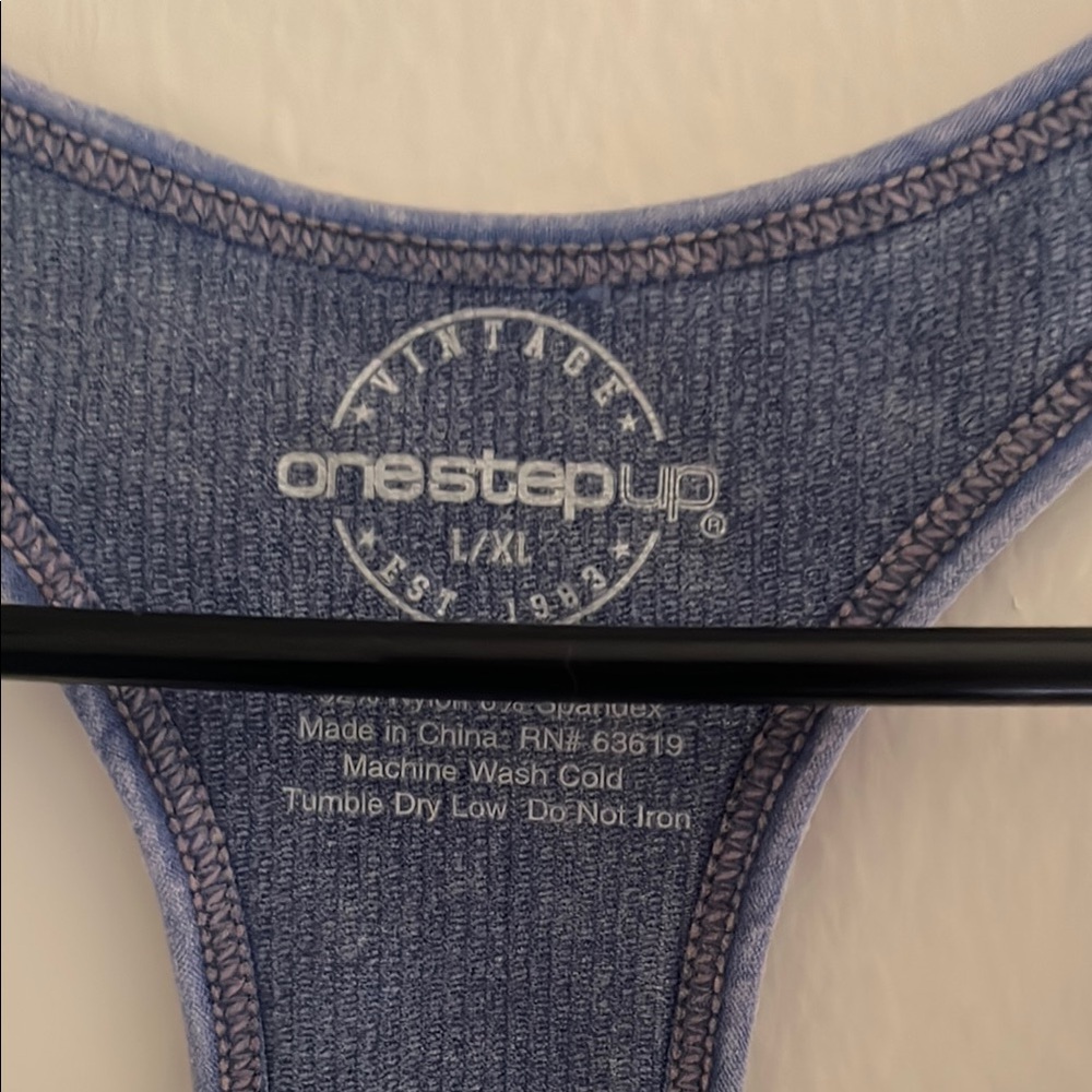 Blue Ribbed Denim Color Bodysuit - Picture 2 of 3